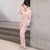 现货新中式女装春夏季新款时尚休闲盘扣气质通列百搭外套两件套