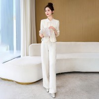 现货新中式女装春夏季新款时尚休闲盘扣气质通列百搭外套两件套