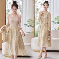 《现货新品》实体高质新中式修身时尚复古连衣裙两件套套裙