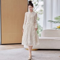 《实体高质现货》新GUO风刺绣复古流苏两件套套裙