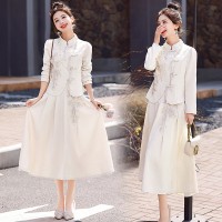 2024年春季新款新中式盘扣女装套装裙高级感半身裙两件套新中式