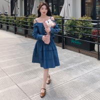 现货2024春夏甜美风露肩吊带上衣+蕾丝花边拼接伞裙时尚套装