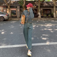 春装新款【已出】拉铆设计长款牛仔裙外套装