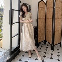 买家秀夏装现货风水墨画盘扣半身裙两件套202A