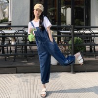 放心推牛仔背带裤套装女2024夏季新款减龄两件套