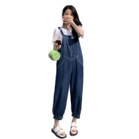 放心推牛仔背带裤套装女2024夏季新款减龄两件套