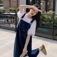 放心推洋气短袖牛仔背带裙套装女2024夏季新款两件套