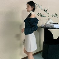 2024年春甜美可爱时尚设计牛仔长袖+修腰包臀裤裙二件套减龄套装