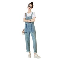 小个子牛仔背带裤套装女2024春夏活泼减龄休闲时尚直筒裤子两件套
