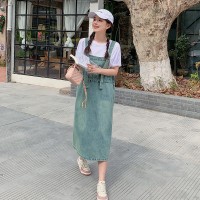 现货浙宝012牛仔连衣裙两件套背带裙T恤2024夏季新款Y