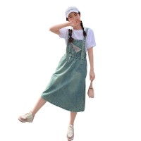 现货浙宝012牛仔连衣裙两件套背带裙T恤2024夏季新款Y