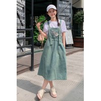 现货浙宝012牛仔连衣裙两件套背带裙T恤2024夏季新款Y