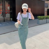 现货浙宝012牛仔连衣裙背带裙连件套休闲长裙减龄休闲Y
