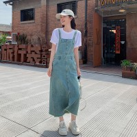 现货浙宝012牛仔连衣裙背带裙连件套休闲长裙减龄休闲Y