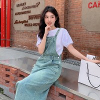 现货浙宝012牛仔连衣裙背带裙连件套休闲长裙减龄休闲Y