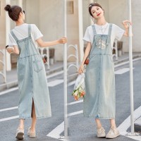 洋气背带裙套装女2024夏季新款女装时尚名族风两件套
