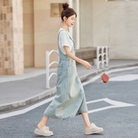 洋气背带裙套装女2024夏季新款女装时尚名族风两件套