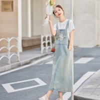 洋气背带裙套装女2024夏季新款女装时尚名族风两件套