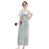 洋气背带裙套装女2024夏季新款女装时尚名族风两件套