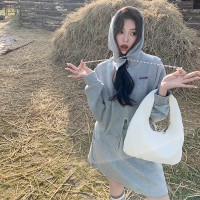 现货2117新款小个子连帽卫衣半身裙套装