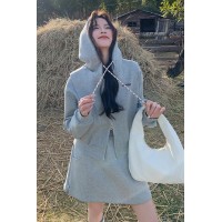 现货2117新款小个子连帽卫衣半身裙套装