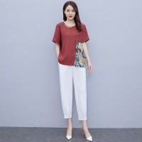 现货印花套装女2024夏装新款优雅时尚潮流两件套