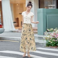 现货新款两件套盘扣新中式套装