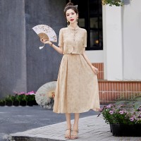 BAO现货新中式女装2024年现货夏装新款设计感时尚气质套装连衣裙