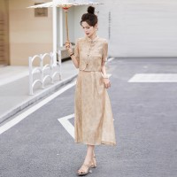 BAO现货新中式女装2024年现货夏装新款设计感时尚气质套装连衣裙