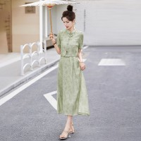 BAO现货新中式女装2024年现货夏装新款设计感时尚气质套装连衣裙
