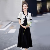 BAO现货2024新款夏装装裙复古盘扣时尚设计感新中式小外套吊带裙