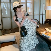 现货数据好主推牛仔衬衫吊带连衣裙套装207