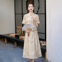 现货新中式女装2024年现货夏装新款设计感时尚气质套装连衣裙