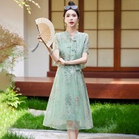 2024夏季新中式盘扣两件套裙