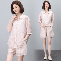 2024年夏季天丝衬衫两件套装