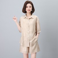 2024年夏季天丝衬衫两件套装
