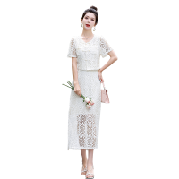 2024年夏季短袖新款套装裙子女时尚中式套装连衣裙裙