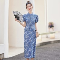 2024年夏季新中式牛仔套裙女气质减龄