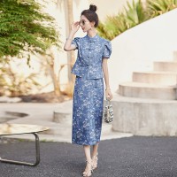 2024年夏季新中式牛仔套裙女气质减龄