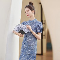 2024年夏季新中式牛仔套裙女气质减龄