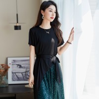 高级感御姐套装裙女气质法式绝美亮片今年流行显瘦两件套连衣裙女
