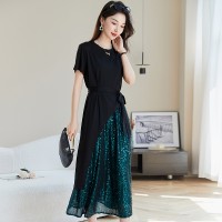 高级感御姐套装裙女气质法式绝美亮片今年流行显瘦两件套连衣裙女
