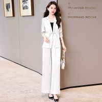 现货2024西装外套夏装新款宽松显瘦减龄西服西裤时尚气质两件套
