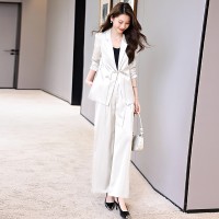现货2024西装外套夏装新款宽松显瘦减龄西服西裤时尚气质两件套