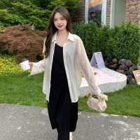 2024夏季防晒服+吊带针织连衣裙