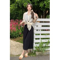 2024夏季防晒服+吊带针织连衣裙