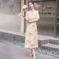 2024年夏季新款改良旗袍连衣裙女高级感气质吊带新中式少女年轻款