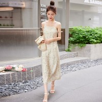 2024年夏季新款改良旗袍连衣裙女高级感气质吊带新中式少女年轻款
