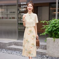 2024年夏季新款改良旗袍连衣裙女高级感气质吊带新中式少女年轻款