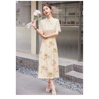 2024年夏季新款改良旗袍连衣裙女高级感气质吊带新中式少女年轻款
